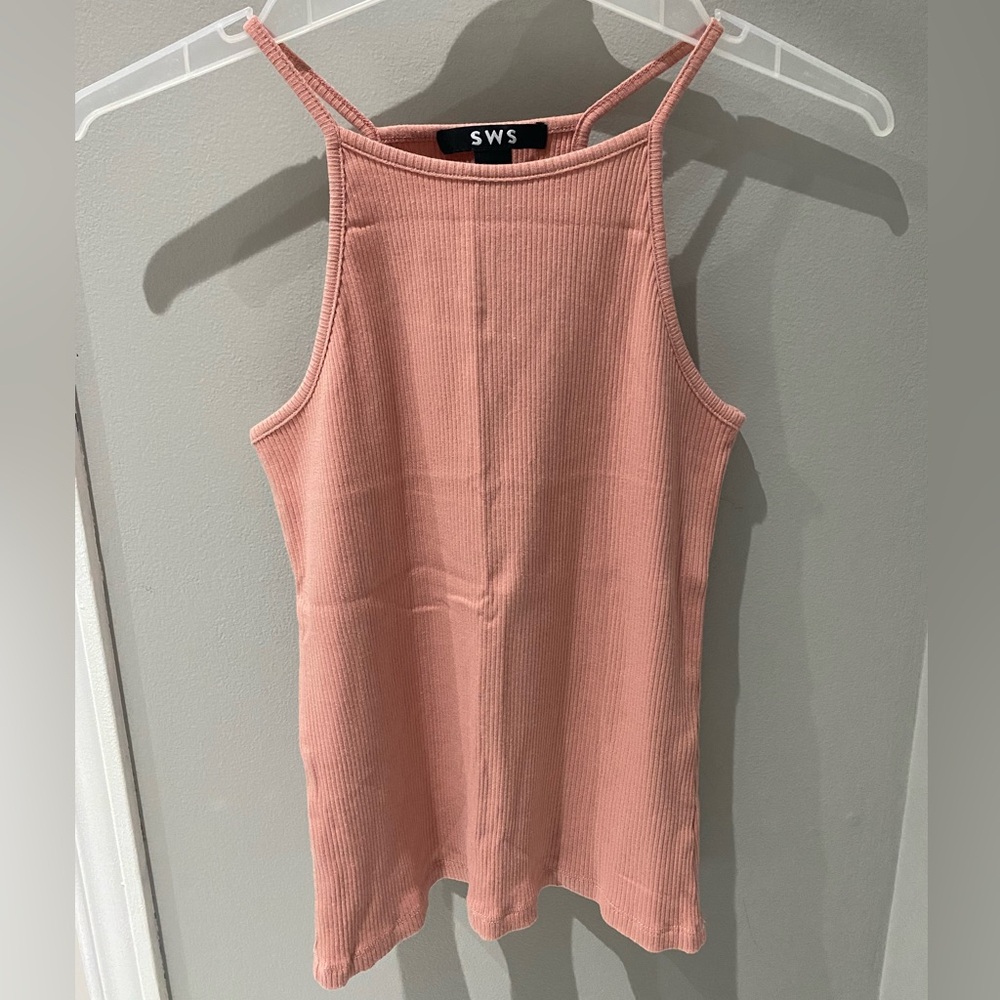 Dusty Pink Ribbed Women's Tank Top